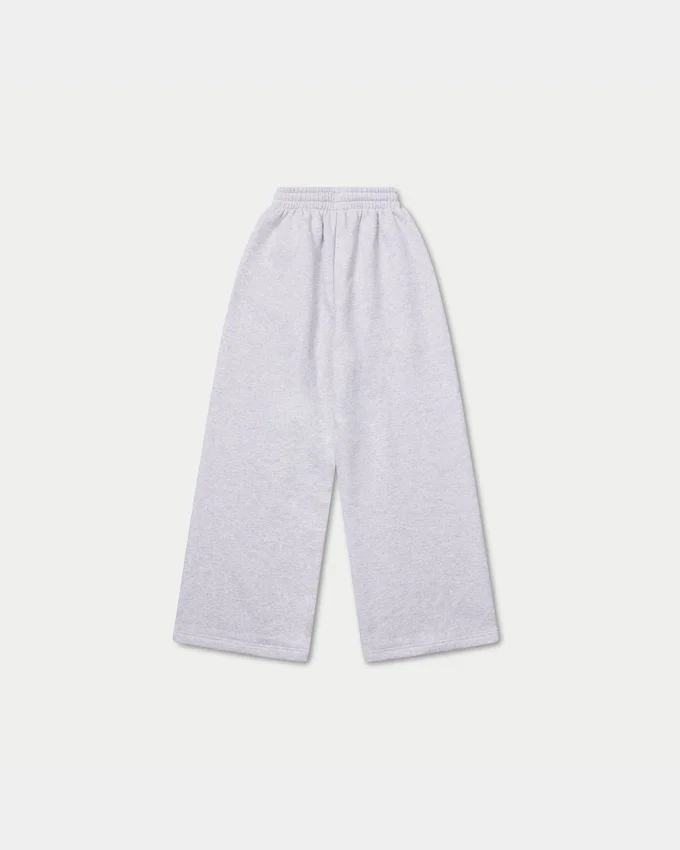 Pantalones de chándal de corte ancho para mujer – gris jaspeado Pantalones de chándal de corte ancho para mujer – gris jaspeado