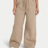 Pantalones de chándal de pierna ancha para mujer – moca Pantalones de chándal de pierna ancha para mujer – moca