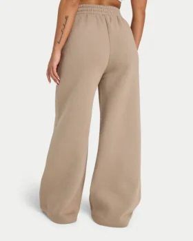 Pantalones de chándal de pierna ancha para mujer – moca