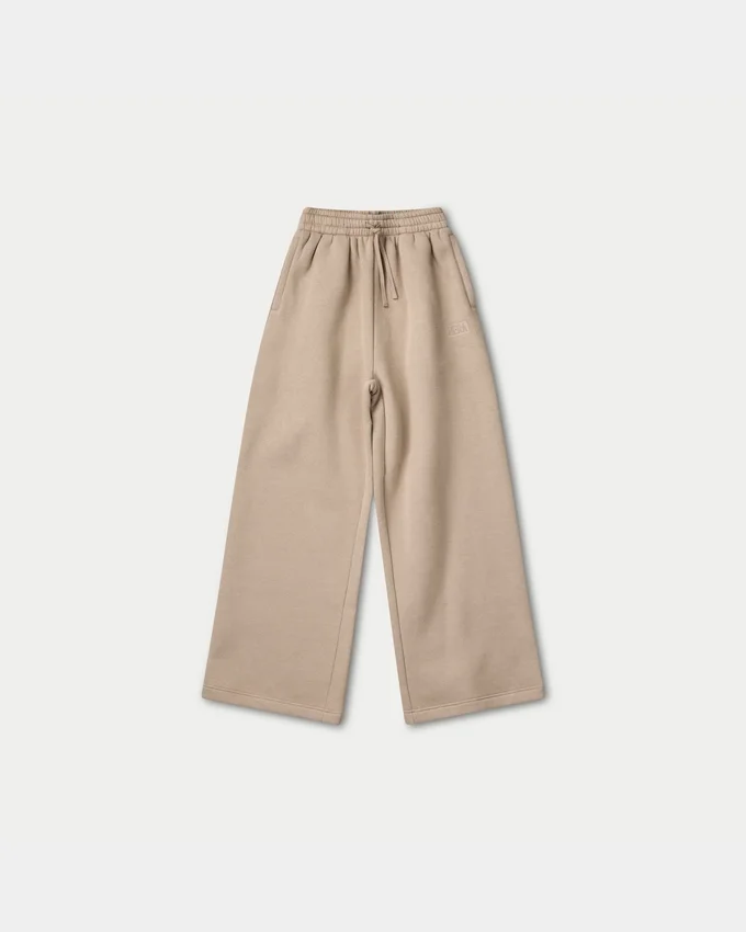 Pantalones de chándal de pierna ancha para mujer – moca Pantalones de chándal de pierna ancha para mujer – moca