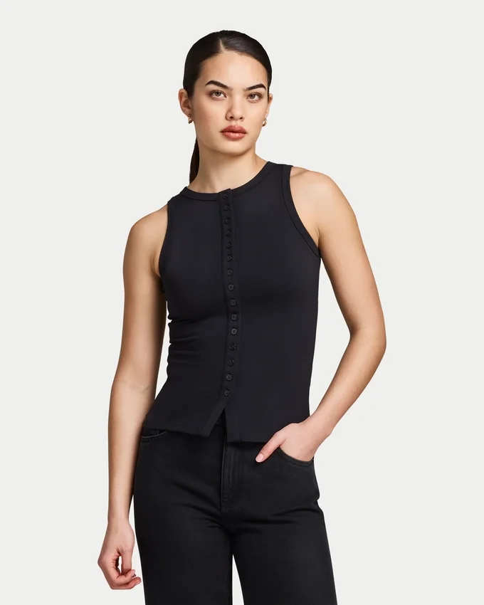 Parte de arriba con botones «Essentials» para mujer Parte de arriba con botones «Essentials» para mujer