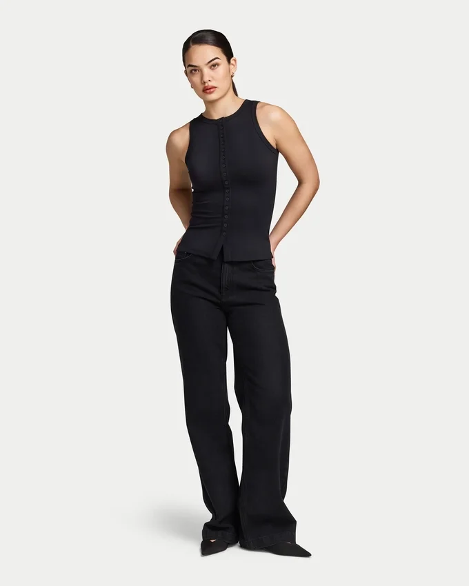 Parte de arriba con botones «Essentials» para mujer Parte de arriba con botones «Essentials» para mujer