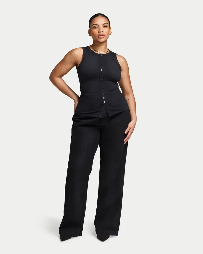 Parte de arriba con botones «Essentials» para mujer Parte de arriba con botones «Essentials» para mujer