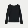 Partes de arriba de manga larga «Dual Wear» de la colección Essentials para mujer – negro Partes de arriba de manga larga «Dual Wear» de la colección Essentials para mujer – negro