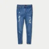 Spray-On vaqueros rotos ajustados para hombre – azul medio