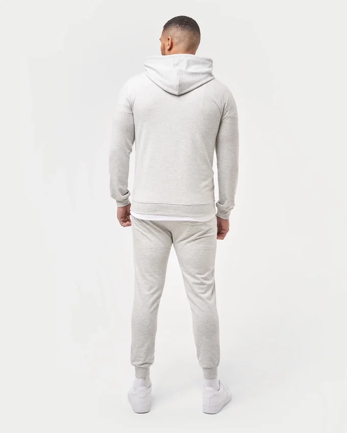 Sudadera con capucha de corte entallado para hombre – gris jaspeado Sudadera con capucha de corte entallado para hombre – gris jaspeado