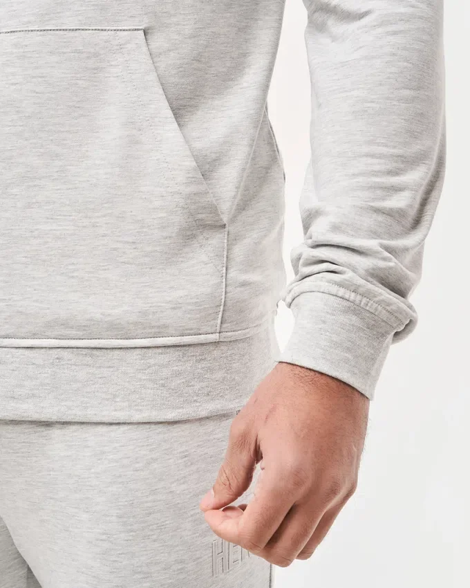 Sudadera con capucha de corte entallado para hombre – gris jaspeado Sudadera con capucha de corte entallado para hombre – gris jaspeado