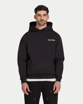 Sudadera con capucha de peso grueso y letras para hombre
