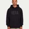 Sudadera con capucha Label para hombre – negra