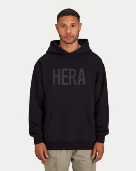 Sudadera con capucha Label para hombre – negra