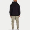 Sudadera con capucha Label para hombre – negra