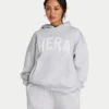 Sudadera con capucha oversize 365 para mujer – gris jaspeado
