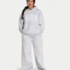 Sudadera con capucha oversize 365 para mujer – gris jaspeado
