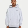 Sudadera con capucha oversize básica para hombre – gris jaspeado Sudadera con capucha oversize básica para hombre – gris jaspeado