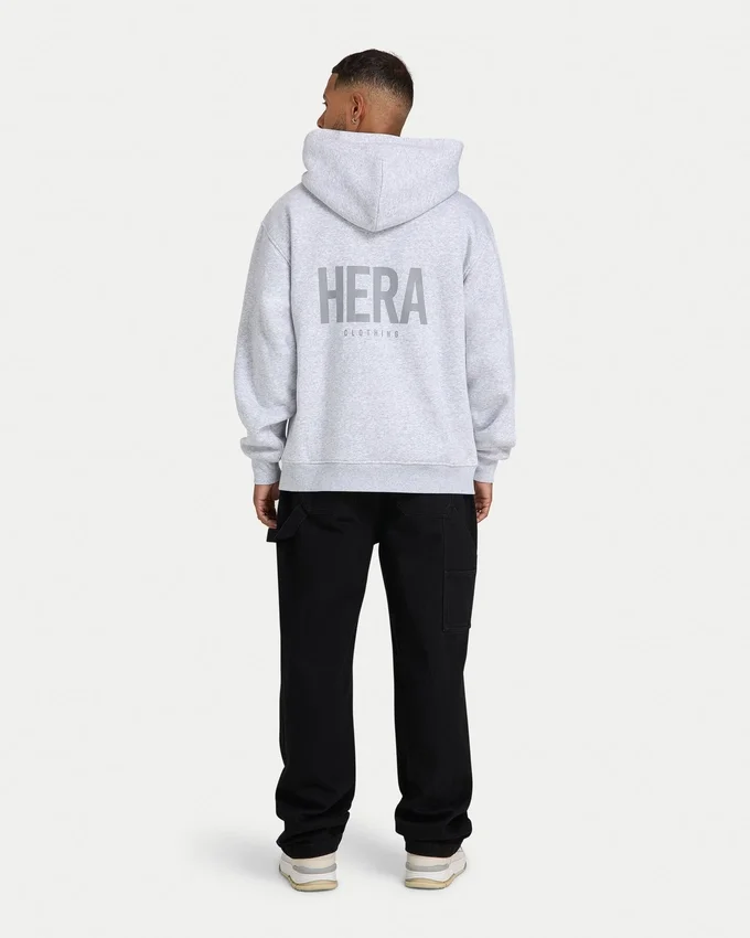 Sudadera con capucha oversize básica para hombre – gris jaspeado Sudadera con capucha oversize básica para hombre – gris jaspeado