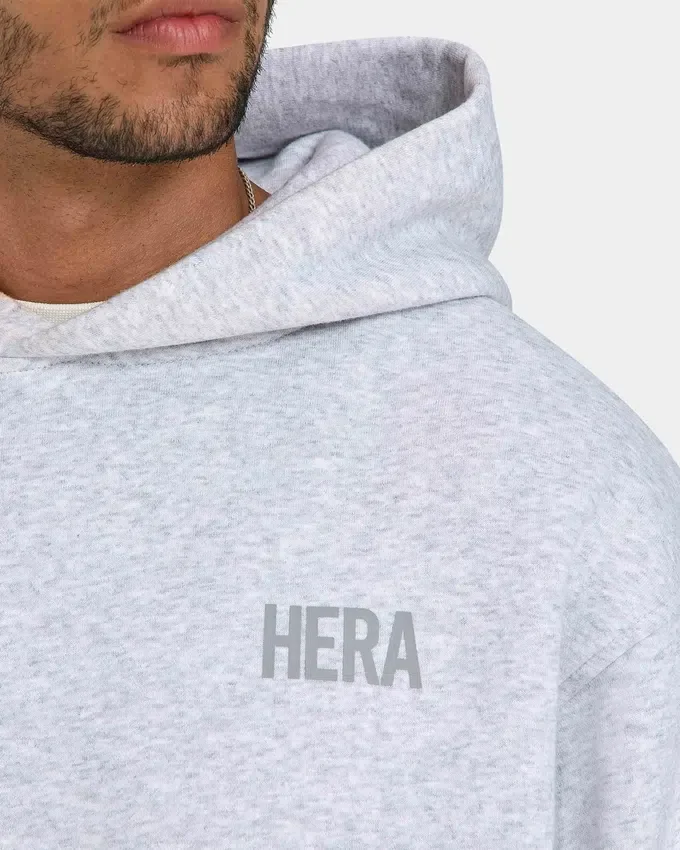 Sudadera con capucha oversize básica para hombre – gris jaspeado Sudadera con capucha oversize básica para hombre – gris jaspeado