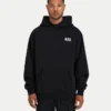 Sudadera con capucha oversize básica para hombre – negra