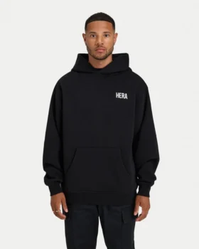 Sudadera con capucha oversize básica para hombre – negra