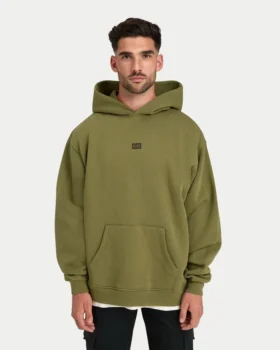 Sudadera con capucha oversize «Collective» para hombre – verde oliva