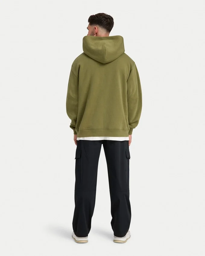 Sudadera con capucha oversize «Collective» para hombre – verde oliva Sudadera con capucha oversize «Collective» para hombre – verde oliva