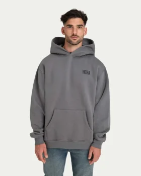 Sudadera con capucha oversize para hombre – gris carbón
