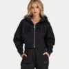 Sudadera con capucha y cremallera corta 365 para mujer Sudadera con capucha y cremallera corta 365 para mujer