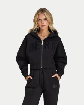 Sudadera con capucha y cremallera corta 365 para mujer