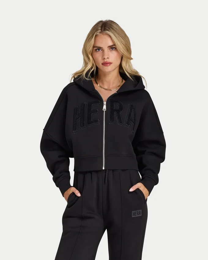 Sudadera con capucha y cremallera corta 365 para mujer Sudadera con capucha y cremallera corta 365 para mujer