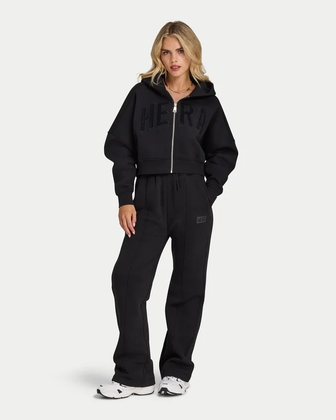 Sudadera con capucha y cremallera corta 365 para mujer Sudadera con capucha y cremallera corta 365 para mujer