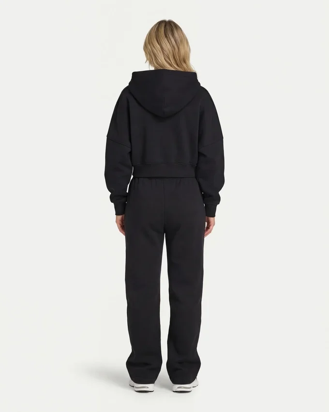 Sudadera con capucha y cremallera corta 365 para mujer Sudadera con capucha y cremallera corta 365 para mujer