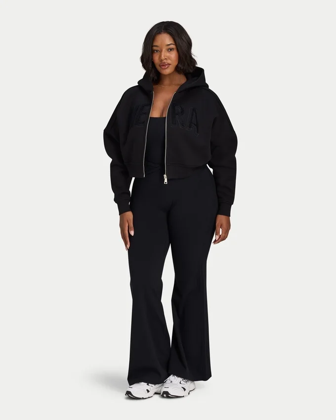 Sudadera con capucha y cremallera corta 365 para mujer Sudadera con capucha y cremallera corta 365 para mujer