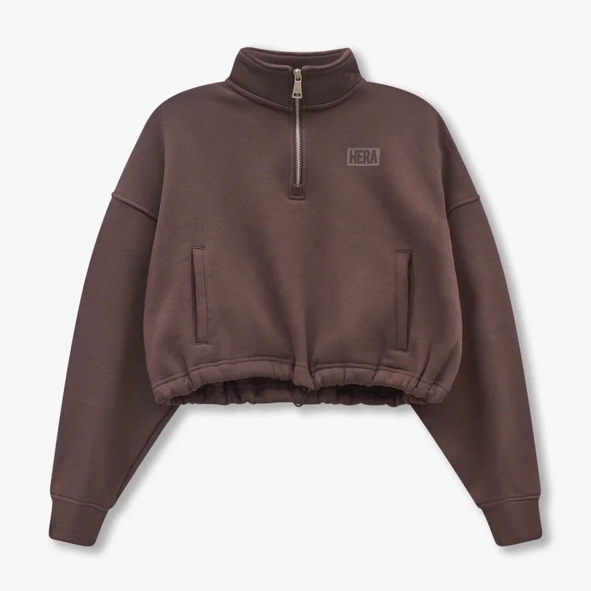 Sudadera corta de Rewear Collective – marrón pizarra Sudadera corta de Rewear Collective – marrón pizarra