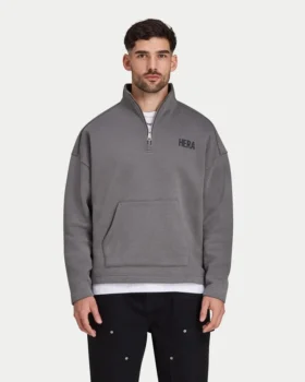Sudadera oversize con cremallera de ¼ para hombre «Staple»