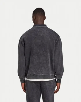 Sudadera Signature oversize con cremallera de 1/4 para hombre, con efecto lavado característico