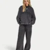 Sudadera Signature oversize con cremallera de 1/4 para mujer, con efecto lavado característico Sudadera Signature oversize con cremallera de 1/4 para mujer, con efecto lavado característico