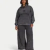 Sudadera Signature oversize con cremallera de 1/4 para mujer, con efecto lavado característico Sudadera Signature oversize con cremallera de 1/4 para mujer, con efecto lavado característico