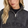 Sudadera Signature oversize con cremallera de 1/4 para mujer, con efecto lavado característico Sudadera Signature oversize con cremallera de 1/4 para mujer, con efecto lavado característico