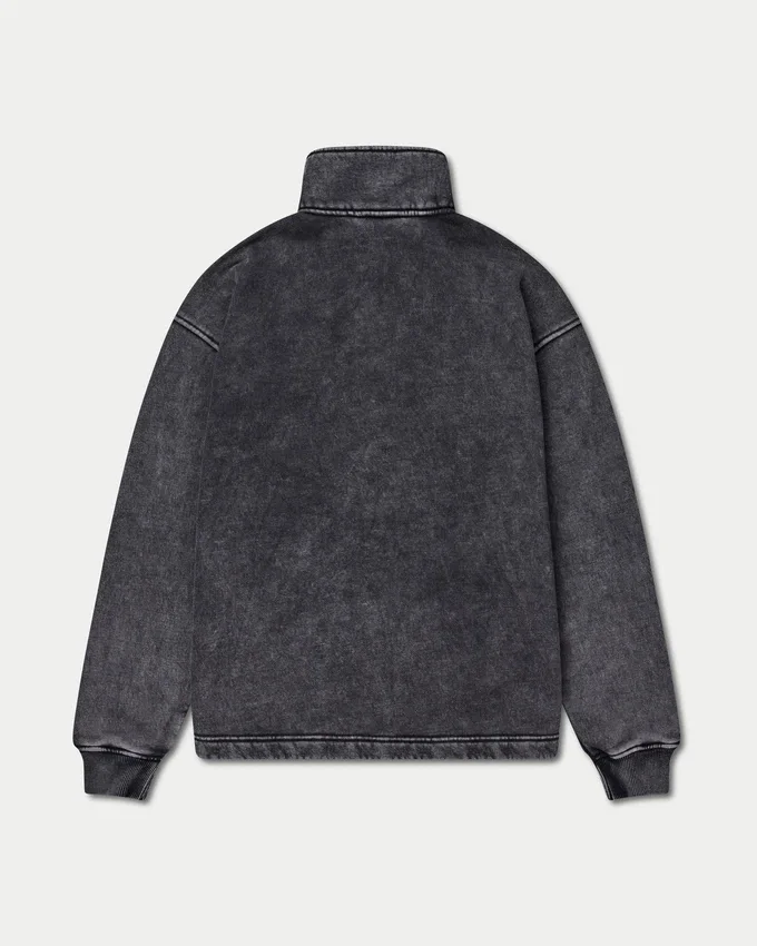 Sudadera Signature oversize con cremallera de 1/4 para mujer, con efecto lavado característico Sudadera Signature oversize con cremallera de 1/4 para mujer, con efecto lavado característico