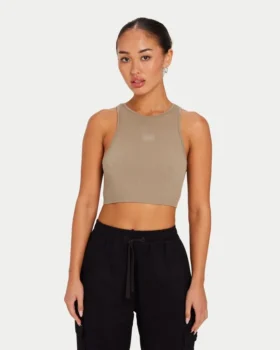 top corto racer de la coleccin base para mujer gris verdoso 1 280x350 - Top corto &laquo;Racer&raquo; de la colecci&oacute;n &laquo;Base&raquo; para mujer - gris verdoso