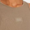 Top corto «Racer» de la colección «Base» para mujer – gris verdoso Top corto «Racer» de la colección «Base» para mujer – gris verdoso