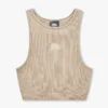 Top corto «Racer» de la colección «Base» para mujer – gris verdoso Top corto «Racer» de la colección «Base» para mujer – gris verdoso