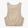 Top corto «Racer» de la colección «Base» para mujer – gris verdoso Top corto «Racer» de la colección «Base» para mujer – gris verdoso