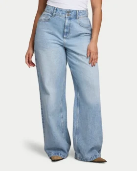 Vaqueros anchos para mujer – azul claro