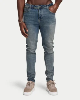 Vaqueros de corte ajustado para hombre – azul arena