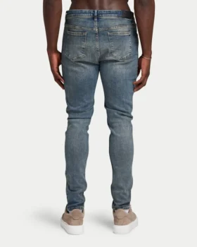 Vaqueros de corte ajustado para hombre – azul arena