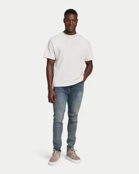 Camiseta oversize lisa para hombre – blanco roto