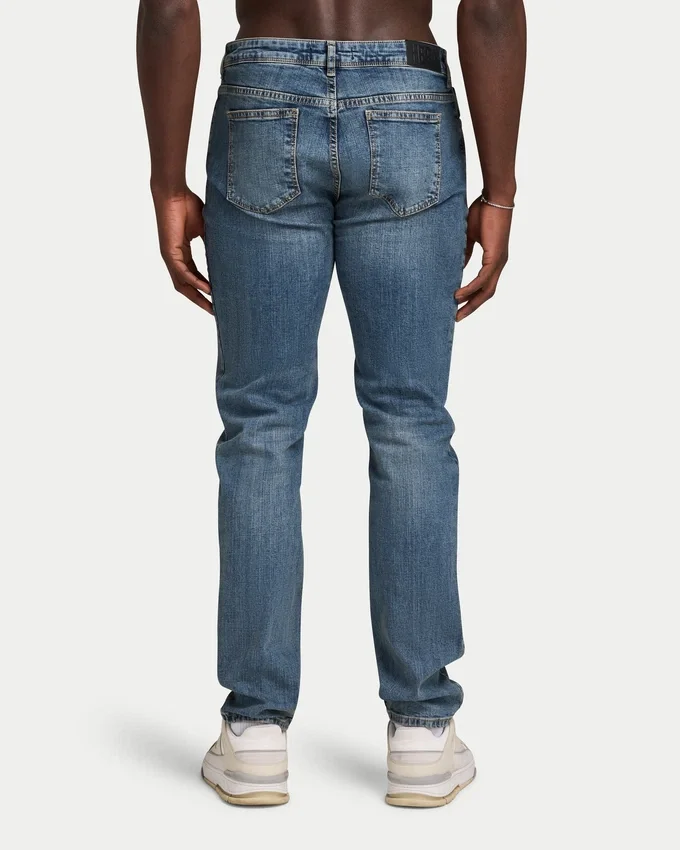 Vaqueros de corte holgado de Denim para hombre – lavado medio Vaqueros de corte holgado de Denim para hombre – lavado medio