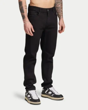 Vaqueros de corte holgado de Denim para hombre – negros