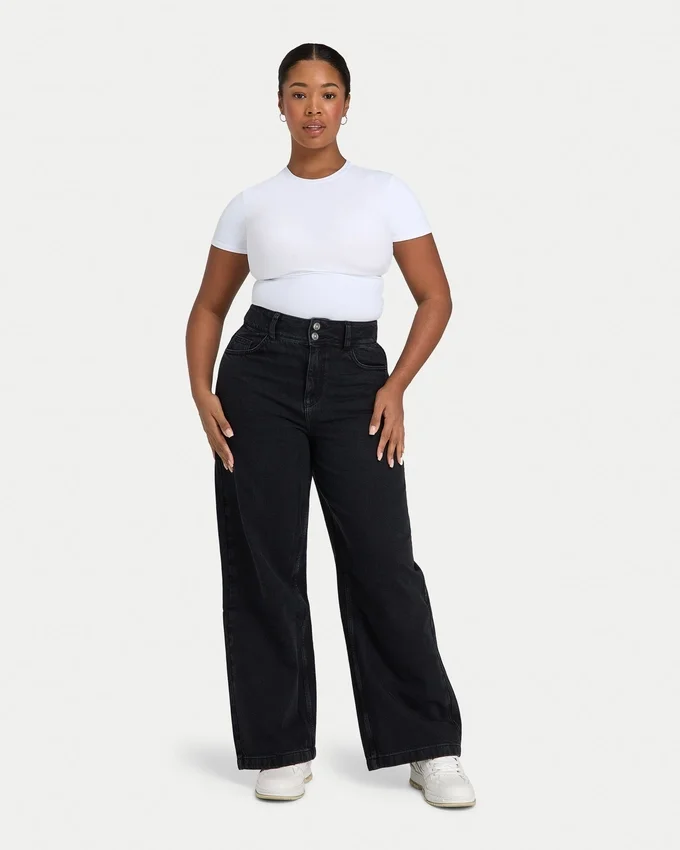Vaqueros de mujer anchos – negros Vaqueros de mujer anchos – negros