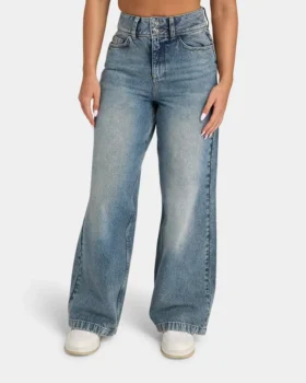 Vaqueros de pierna ancha de Denim – lavado medio